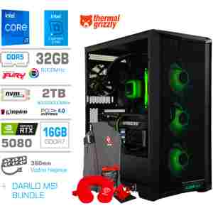 Računalnik MEGA TWR S10 i7-14700F/RTX5080/32GB/2TB-4.0/1000W/Brez OS/črna RGB + Estetski napajalni kabli [Zelena / Črna]