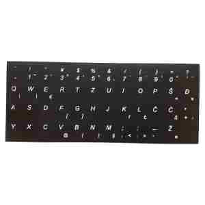 Nalepke za tipkovnico s SLO znaki črna podlaga / bele črke