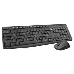 Tipkovnica in miš Logitech brezžična desktop MK235 US črna (920-007931)