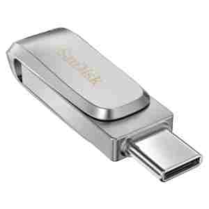 Spominski ključek 512GB USB 3.2/USB-C Sandisk Dual Luxe 150MB/s kovinski duo vrtljiv srebrn (SDDDC4-512G-G46)