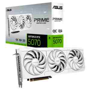 Grafična kartica nVidia RTX5070 Asus Prime OC Edition bela - 12GB GDDR7 (90YV0M19-M0NA00)