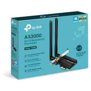 Brezžični mrežni adapter PCIe TP-Link WiFi6 802.11ax AX3000 2402Mbit/s Dualband 2x antena BT 5.0 (Archer TX50E)