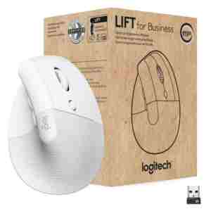Miš brezžična + Bluetooth Logitech Lift Vertical For Business 4000DPI ergonomična bela (910-006496)