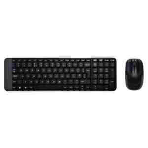 Tipkovnica in miš Logitech brezžična desktop MK220 US international črna SLO gravura (920-003168)