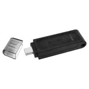 Spominski ključek 64GB USB-C Kingston DT70 - plastičen/s pokrovčkom/črn (DT70/64GB)