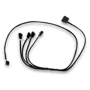 Splitter za ventilatorje EKWB 1x -> 4x4-pin + 1x MOLEX , črna (80cm)