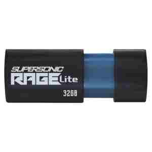 Spominski ključek 32GB USB 3.2 Patriot Supersonic Rage Lite 120MB/s - plastičen/izvlečni/črno-moder (PEF32GRLB32U)