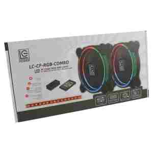 Ventilator LC Power LC-CF-RGB 120mm, črna RGB (2x ventilator, 1x RGB trak)