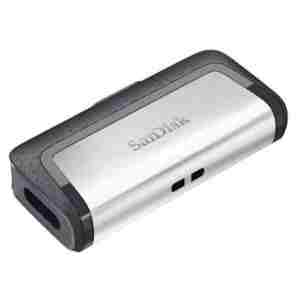 Spominski ključek 128GB USB 3.2/USB-C Sandisk Ultra Dual 150MB/s plastičen drsni srebrno-črn (SDDDC2-128G-G46)