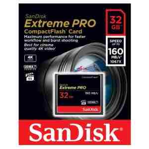 Spominska kartica Compact Flash 32GB Sandisk Extreme Pro 160MB/s/65MB/s (SDCFXPS-032G-X46)