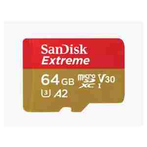 Spominska kartica SDHC-Micro 64GB Sandisk Extreme 170MB/s/80MB/s U3 V30 UHS-I +adapter (SDSQXAH-064G-GN6MA)