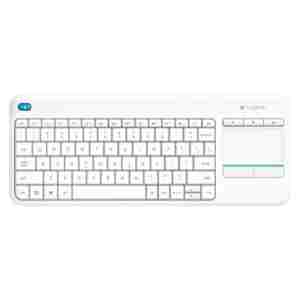 Tipkovnica brezžična Logitech K400 Plus US | SLO gravura bela + TouchPad (920-007146)