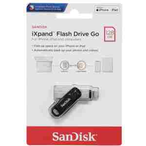 SanDisk iXpand Flash Drive Go 128GB - USB3.0 + Lightning - for iPhone and iPad