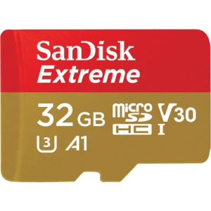 SanDisk Extreme microSDHC 32GB + SD Adapter for Action Sports Cameras - 100MB/s A1 C10 V30 UHS-I U3