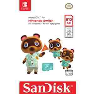 SanDisk microSDXC za Nintendo Switch 512GB, do 100MB/s branja, 90MB/s pisanja, U3, C10, A1, UHS-1
