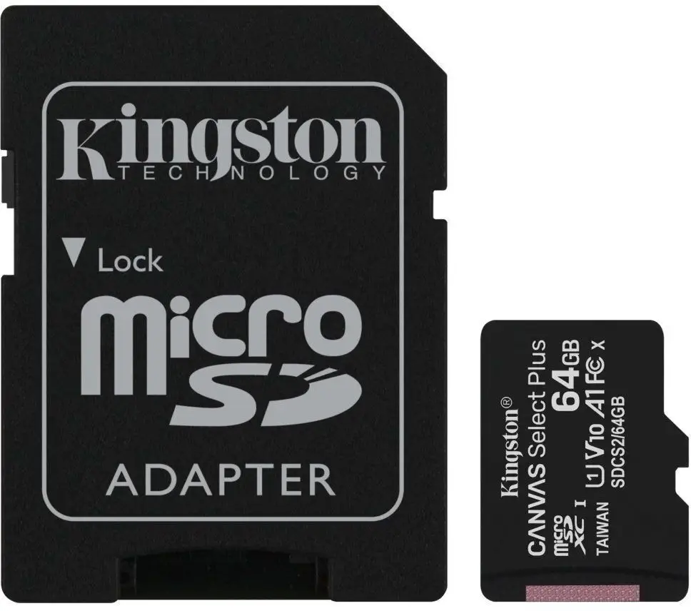 Spominska kartica SDXC-Micro 64GB Kingston Canvas Select Plus 100MB/s/85MB/s U1 V10 UHS-I +adapter
