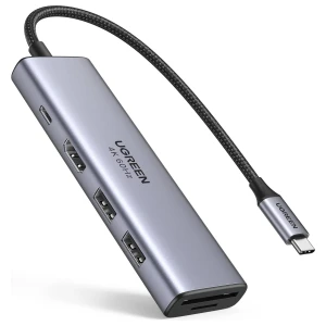 Ugreen 6v1 USB-C HUB 4K HDMI+čitalec kartic+2xUSB+PD 100W