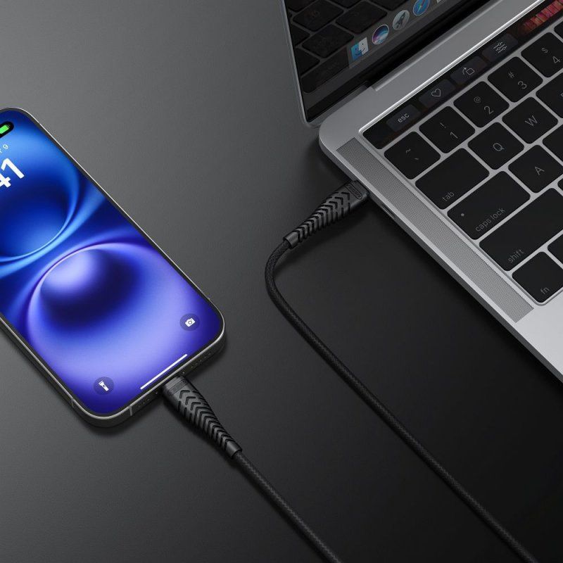 VEGER kabel Type C na Type C PD 3A 60W V106 1.2m, črn - slika 2