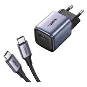 Ugreen Nexode 30W USB C Polnilnik GaN II s priloženim USB-C 60W 1M kablom