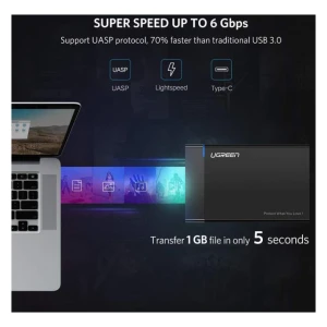 Ugreen 2.5 HDD ohišje USB-C vhod črno - box