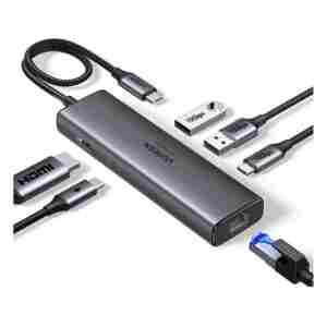 Ugreen 6-v-1 USB-C Hub (100 W PD vhod, 4K@30Hz HDMI)