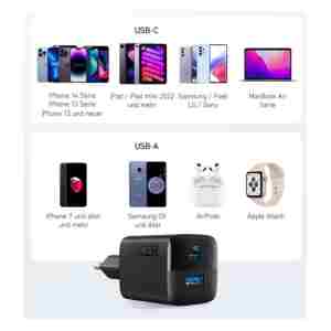 Anker polnilec 323 1xA 1xC 33W, črn