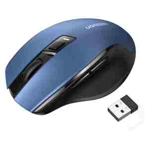 Brezžična miška UGREEN Bluetooth 5.0 in 2,4 Ghz z USB sprejemnikom - modra