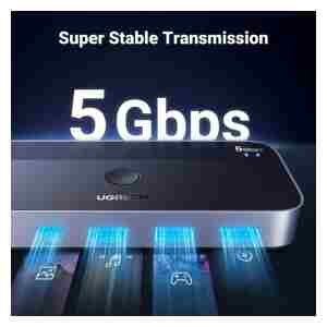 UGREEN USB 3.0 stikalo za 2 računalnika, ki si delita naprave USB C & A