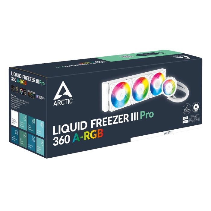 ARCTIC LIQUID FREEZER III PRO 360mm A-RGB vodno hlajenje za INTEL/AMD procesorje (bel) - slika 2