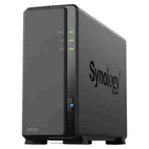 NAS ohišje Synology DS-124 All-In-One server 1x 2,5"/3,5" SATA HDD/SSD, 2x Gigabit LAN, 2x USB 3.0, 1GB RAM