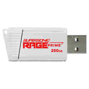Spominski ključek 250GB USB 3.2 Patriot Supersonic Rage 600MB/s plastičen izvlečni bel (PEF250GRPMW32U)