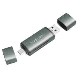 Zunanji čitalec kartic LogiLink USB 3.2 Gen1 za SD microSD srebrn (CR0043)
