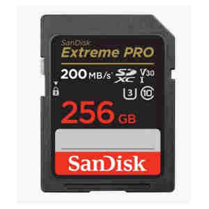 Spominska kartica SDXC 256GB Sandisk Extreme Pro 200MB/s/140MB/s U3 V30 UHS-I (SDSDXXD-256G-GN4IN)