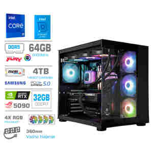 Računalnik MEGA MT S5 i9-14900K/RTX5090/64GB-DDR5/4TB/1050W/Brez OS/črna RGB