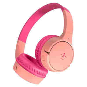 Slušalke brezžične naglavne Bluetooth stereo + 3,5 Belkin za otroke - roza