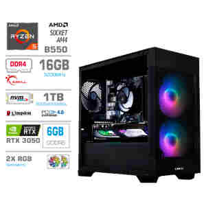 Računalnik MEGA MT S7X R5-5500/RTX3050/16GB/1TB-4.0/750W/Brez OS/črna RGB