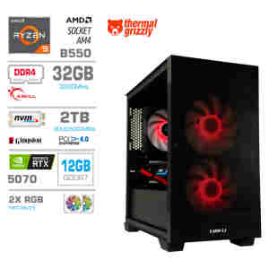 Računalnik MEGA MT S7X R9-5950X/RTX5070/32GB/2TB-4.0/750W/Brez OS/črna RGB + Estetski napajalni kabli [Rdeča / Črna]