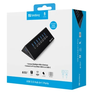 Sandberg USB 3.0 Hub 6+1 ports vozlišče