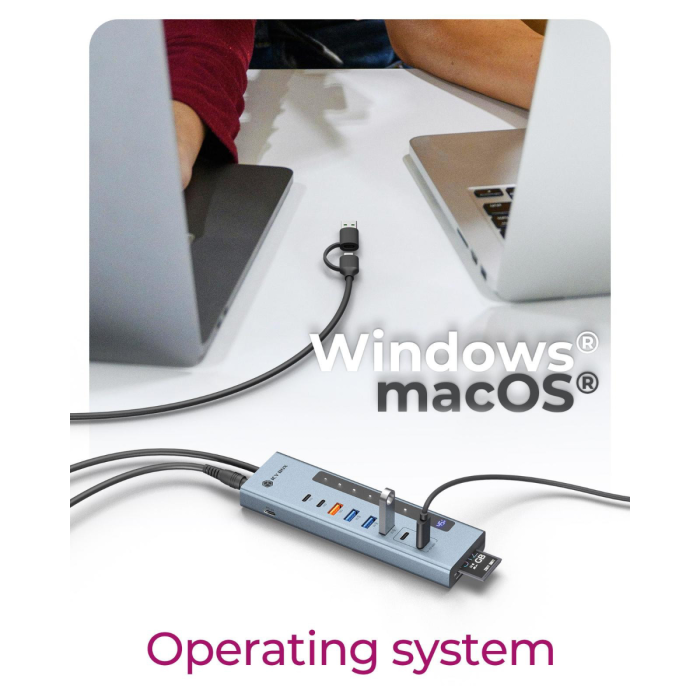 IcyBox IB-HUB1742CR-C2PD 11-v-1 hub USB-C, PD vmesnik in čitalec kartic - slika 3