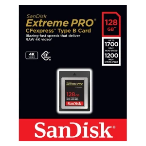 SanDisk Extreme PRO CFexpress Tip B, 128GB, 1700MB/s branje, 1200MB/s pisanje