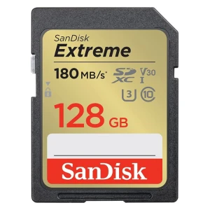 SanDisk Extreme 128GB SDXC spominska kartica + 1 leto RescuePRO Deluxe do180MB/s & 90MB/s branje/zap