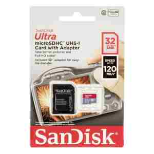 SanDisk Ultra microSDHC 32GB + SD Adapter 120MB/s  A1 Class 10 UHS-I