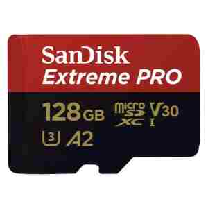 SanDisk Extreme PRO microSDXC 128GB + SD Adapter do 200MB/s & 90MB/sA2 C10 V30 UHS-I U3