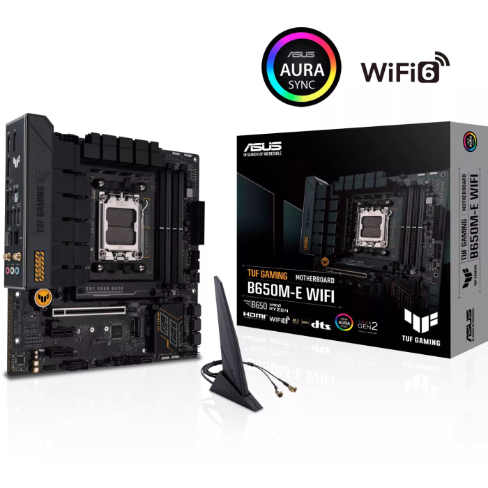 ASUS TUF GAMING B650M-E WIFI, DDR5, SATA3, USB3.2Gen2, DP, 2.5GbE, AM5 mATX