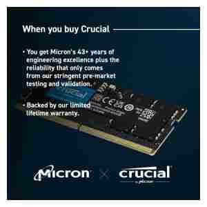 Crucial 32GB DDR5-4800 SODIMM PC5-38400 CL40, 1.1V