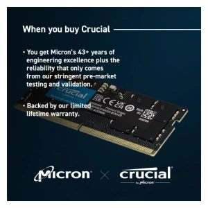 Crucial 32GB DDR5-4800 SODIMM PC5-38400 CL40, 1.1V