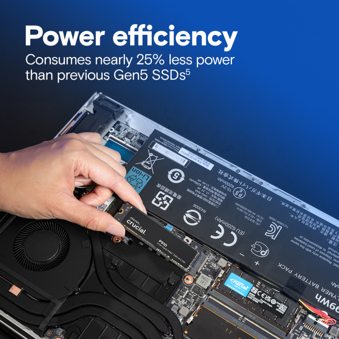 Crucial P510 2TB PCIe Gen5 NVMe 2280 M.2 SSD - slika 5