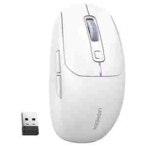 Miš brezžična + Bluetooth USB-C Ugreen UGRTI-15629 5000DPI 700mAh vgrajena baterija 5 gumbov bela (15629)
