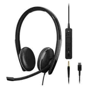 Slušalke žične EPOS naglavne z mikrofonom USB Sennheiser ADAPT 165T USB-C II črne (1000906)