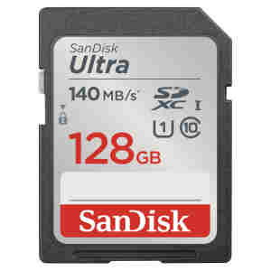 Spominska kartica SDXC 128GB Sandisk Ultra 140MB/s U1 UHS-I (SDSDUNB-128G-GN6IN)